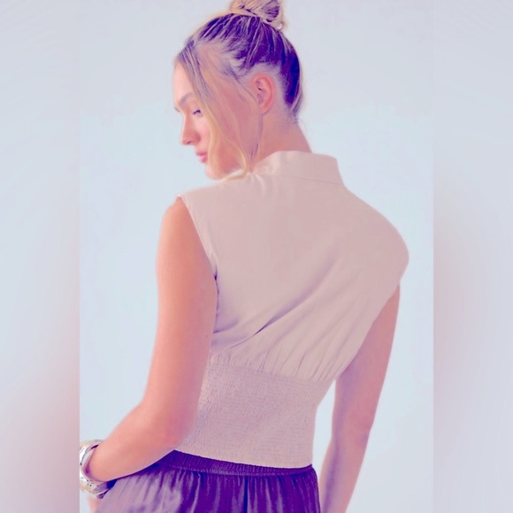 Anthropologie Maeve Blush Sleeveless Zip-Front Top - Picture 5 of 5